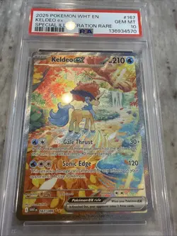 2025 Pokemon WHT EN White Flare #167 SIR Keldeo ex PSA 10 Gem Mint - Image 1