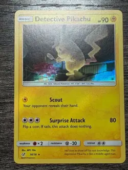 POKEMON CARD RARE HOLO DETECTIVE PIKACHU 10/18 2019 LP-NM - Image 1