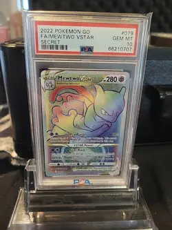 2022 Pokemon GO Mewtwo VSTAR Secret Rare 079/078 PSA 10 Gem Mint - Image 1