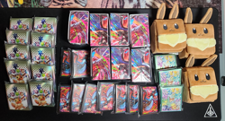 x32 Assorted Pokemon TCG Card Sleeves Deck Box Prismatic Eevee Box Lot - Image 1