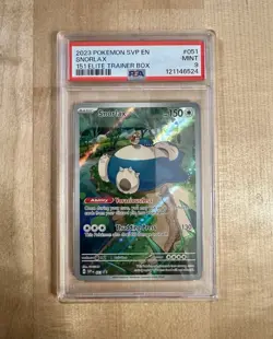 2023 POKEMON SVP EN-SV BLACK STAR PROMO 151 ELITE TRAINER BOX #051 SNORLAX PSA 9 - Image 1