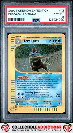 2002 Pokemon Expedition #12 Feraligatr PSA 8 - Image 1