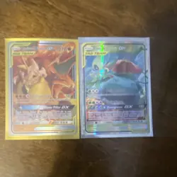 Pokemon Tag Team GX Holo Cards Charizard & Braixen, Celebi & Venusaur English - Image 1