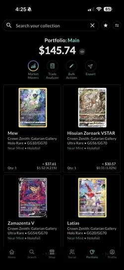 Pokemon TCG Crown Zenith Galarian Gallery 16 Card Lot - Image 1