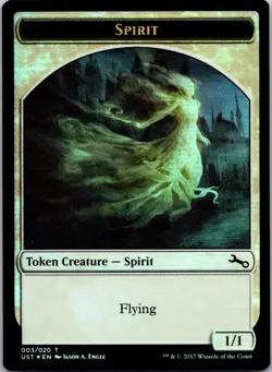 Magic the Gathering Spirit Token Foil Unstable MTG Free Shipping! - Image 1