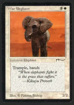 ***War Elephant Dark*** MTG Arabian Nights Magic Kid Icarus - Image 1