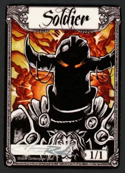 ***Soldier Token Christopher Rush Signed*** MTG Tokens Magic Kid Icarus - Image 1