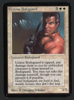 ***Alpha Veteran Bodyguard (Edge Indent)*** MTG Alpha Magic Kid Icarus - Image 1