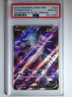 2022 Pokemon Mewtwo V SWSH229 Pokemon Go Elite Trainer Box - PSA 10 - Image 1