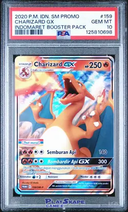 Pokemon Card PSA 10 Charizard GX 159/SM-P Indonesian Promo Indomaret Pack 2020 - Image 1
