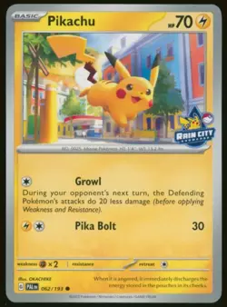 Pokemon Card Pikachu 062/193 Rain City Showcase PAL USA Exclusive Promo NM 2023 - Image 1