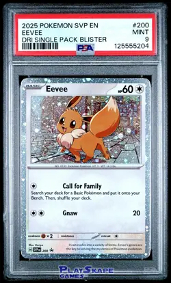 Pokemon Card PSA 9 Eevee SVP200 Destined Rivals Promo Cosmos Blister 2025 - Image 1
