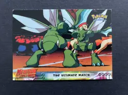 The Ultimate Match Scyther Pokemon Topps 2000 Mewtwo Strikes Back Blue Logo Card - Image 1