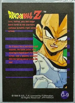 DRAGON BALL Z G-9 FRIEZA - GOLD FOIL Card 1999 - Image 2