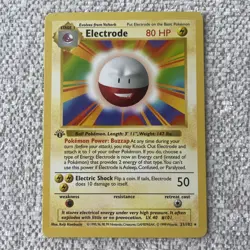 Electrode 1st Edition Base Set Non-Holo 21/102 1999 Pokemon Card TCG NM/LP - Image 1