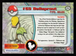 1999 Topps Pokemon TV animation Series 1 - BELLSPROUT - card no. 69 - Image 2