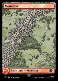 FOIL - 5 pcs Mountain 278 - Map Land - MTG - LOTR Lord of the Rings - NM - Image 1