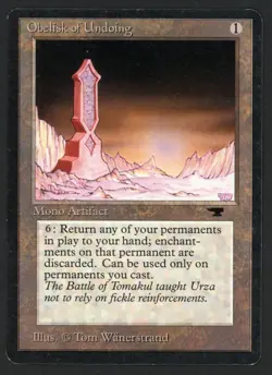 ***Obelisk of Undoing*** MTG Antiquities Magic Kid Icarus - Image 1