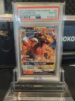 2017 Pokemon Burning Shadows Charizard GX PSA 10 GEM MINT 20/147 - Image 1