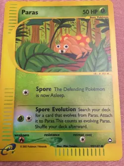 2002 Pokemon Paras 99/147 reverse holo Aquapolis - Image 1