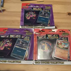 Pokemon TCG Ascended Heroes 3X Tech Sticker BUNDLE - Image 1