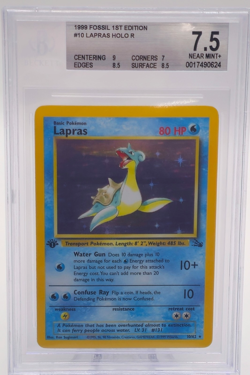 Lapras Holo BGS 7.5 Fossil 1st Edition 1999 Pokemon #10 - Image 1