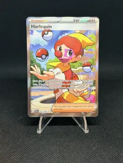 HARLEQUIN 163/086 2025 White Flare Supporter Ultra Rare Pokemon - Image 1