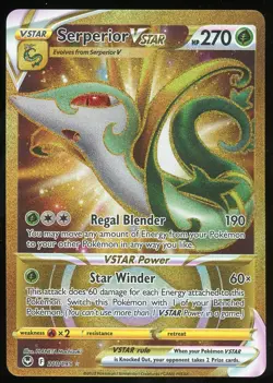 Pokemon TCG Serperior VSTAR Full Art Secret Rare 210/195 Silver Tempest NM - Image 1