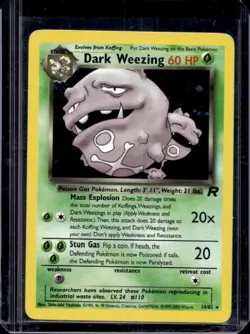 2000 Pokemon Team Rocket Dark Weezing Holo #14/82 - Image 1