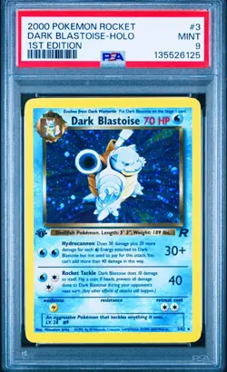 2000 Dark Blastoise Holo 1st Edition Pokemon Rocket #3 PSA 9 - Image 1