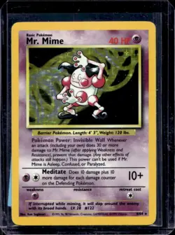 1999 Pokemon Jungle Mr. Mime Missing Symbol #6/64 - Image 1
