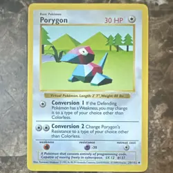 Pokemon TCG Porygon Base Set Shadowless 39/102 Regular 1999 LP Uncommon Basic - Image 1