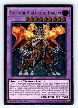 Yugioh Archfiend Black Skull Dragon CORE-EN048 Ultimate Rare - NM 💎 - Image 1