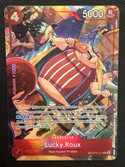 One Piece Lucky.Roux FOIL (TR) OP09-015 A Fist of Divine Speed Treasure Rare NM! - Image 1