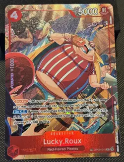 One Piece Lucky.Roux FOIL (TR) OP09-015 A Fist of Divine Speed Treasure Rare NM! - Image 1