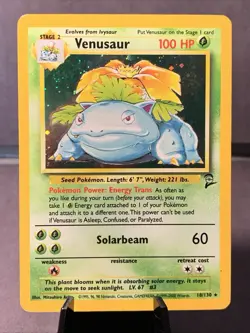 Pokemon TCG Venusaur #18/130 Base Set 2 Holo Rare 2000 VTG WOTC NM/LP - Image 1