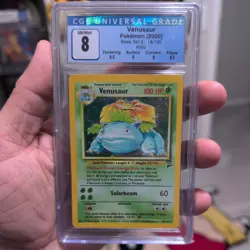Venusaur Pokemon 2000 Base Set 2 Holo 18/130 Cgc 8 - Image 1