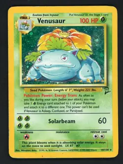 2000 Pokemon Base Set 2 #18/130 Venusaur Holo RARE TCG WOTC VINTAGE - Image 1