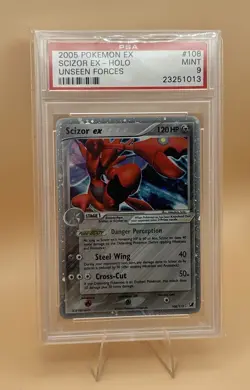 Pokemon TCG Scizor EX 108/115 EX Unseen Forces 2005 PSA 9 - Image 1