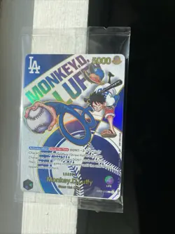 One Piece x Dodgers Collab Promo Card Monkey D. Luffy,OPTCG, Sealed - Image 2