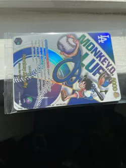 One Piece x Dodgers Collab Promo Card Monkey D. Luffy,OPTCG, Sealed - Image 3