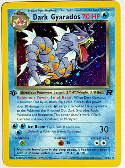 Pokemon TCG Dark Gyrados 1st Edition Rare Holo Card #8/82 Team Rocket NM - Image 1