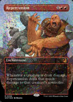 1x (98) Repercussion - CONFETTI FOIL - BORDERLESS ANIME MTG Wilds of Eldraine: E - Image 1