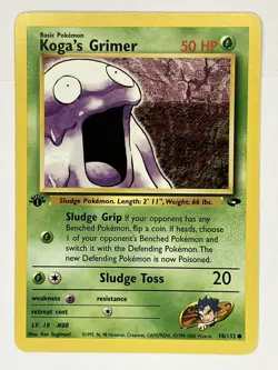 Koga's Tangela Ekans Golbat Grimer LP 1st Edition Gym Challenge Pokemon TCG - Image 4