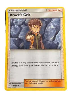 New: 2019 Pokemon TCG Brock's Grit 53 Hidden Fates Regular Uncommon - Image 1