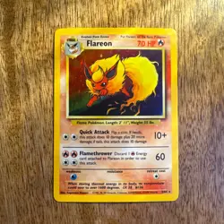 Pokemon TCG Flareon Jungle No Symbol Error 3/64 Holo Unlimited Holo Rare - Image 1