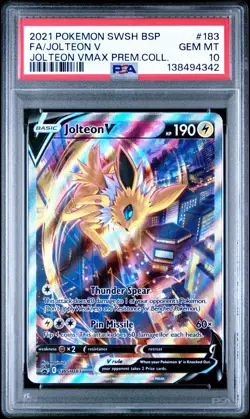 2021 Pokemon Jolteon V #183 Black Star Promo Premium Collection PSA 10 Gem Mint - Image 1