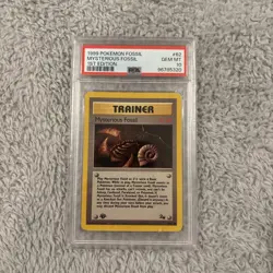 1999 Pokemon 1st Edition Fossil # 62 Mysterious Fossil Trainer PSA 10 GEM MINT!! - Image 1