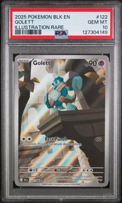 PSA 10 GEM Mint Golett 122/086 Illustration Rare - Pokemon BLK SV10.5 - Image 1