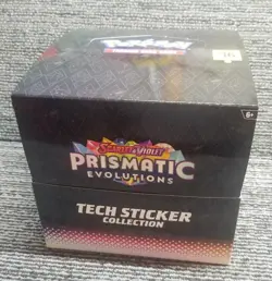 Pokemon TCG PRISMATIC EVOLUTIONS Tech Sticker Collection 12 count Display - Image 1